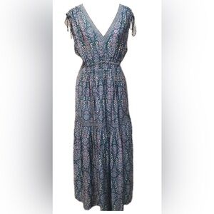 Joie Floral Maxi Dress - Blue and Pink